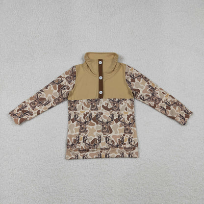 Sibling Baby Boys Long Sleeve Camo Ducks Cows Hunting Zip Pullovers Top
