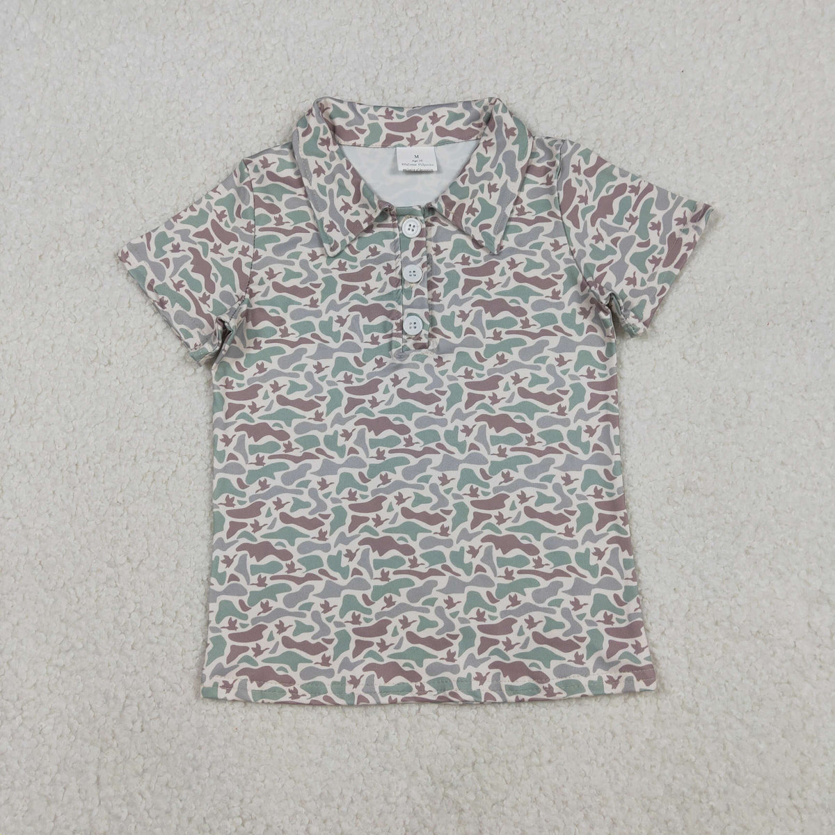 Sibling Baby Boys Short Sleeve Southern Hunting Camo Button Polo Shirts Top