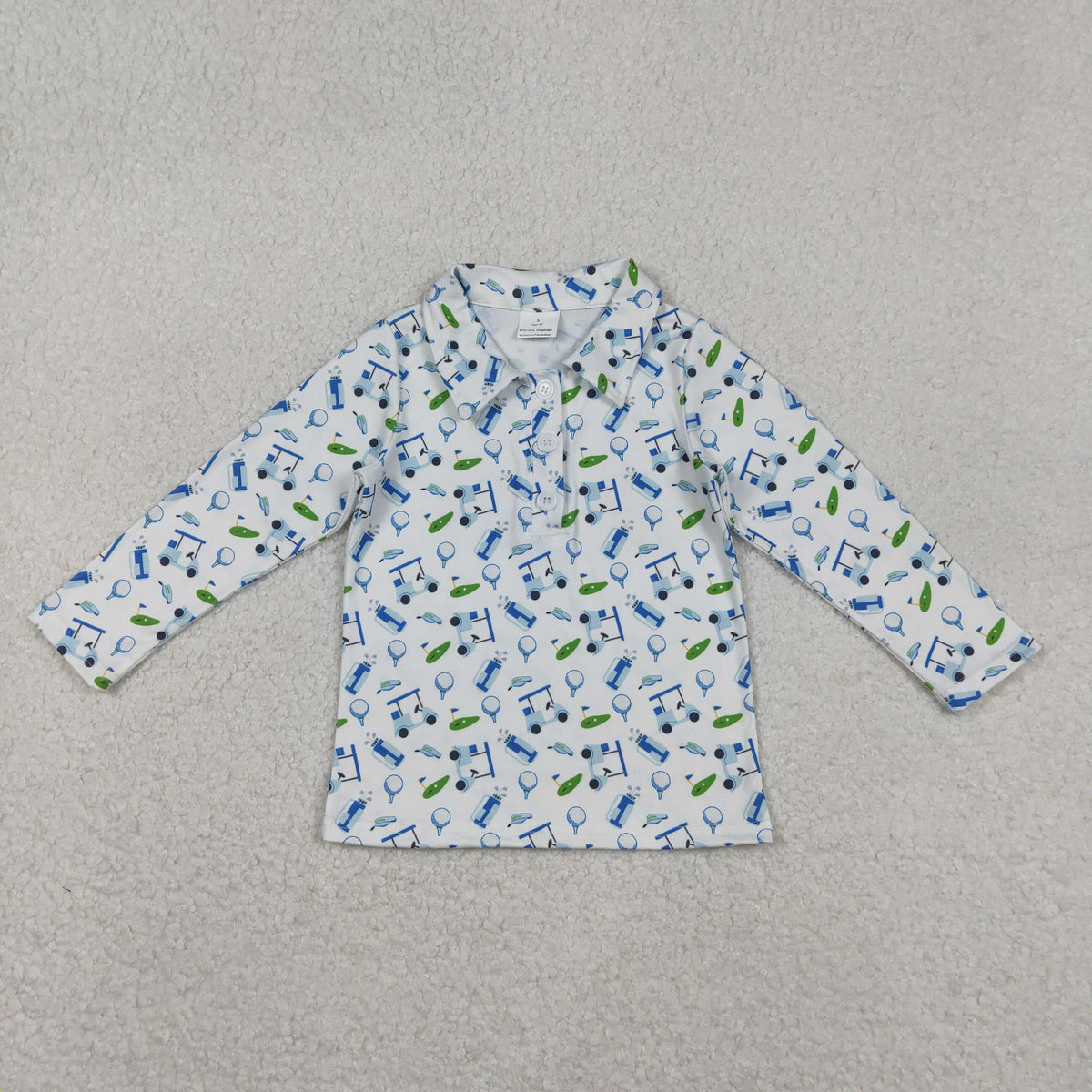 Sibling Baby Boys Long Sleeve Golf Trucks Button Polo Shirts Top