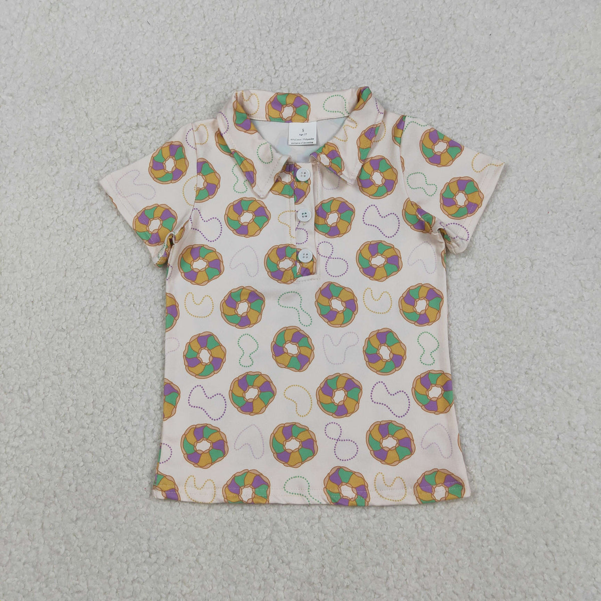 Family Adult Kids Mardigras Donuts Dress Button Polo Shirts Tops Skorts Clothes Set Yoga Shorts
