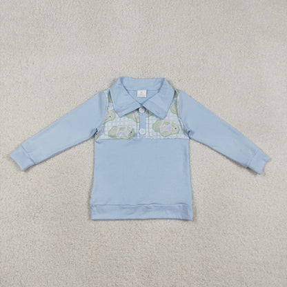 Sibling Baby Boys Girls Long Sleeve Golf Checked Button Pullovers Top