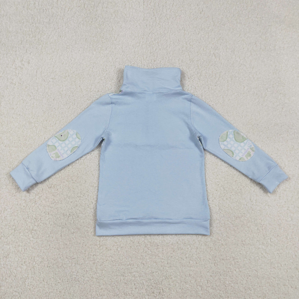 BT1492 Baby Boys Long Sleeve Blue Checked Golf Button Polo Shirts Top