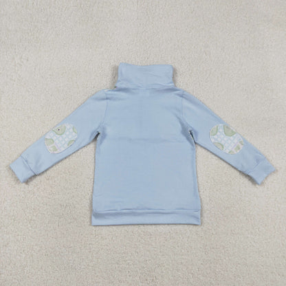 BT1492 Baby Boys Long Sleeve Blue Checked Golf Button Polo Shirts Top