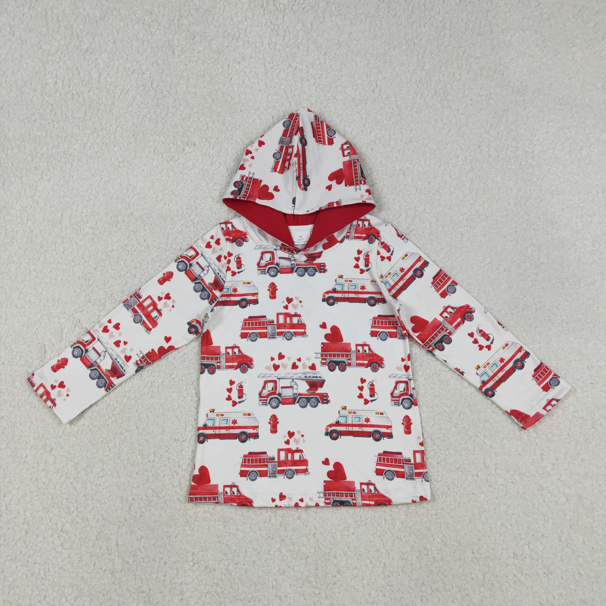 Sibling Baby Boys Colorful Hearts Cars Valentines Hoodies Top