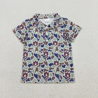 Sibling Baby Boys Short Sleeve Southern Camo Team Button Polo Shirts Top