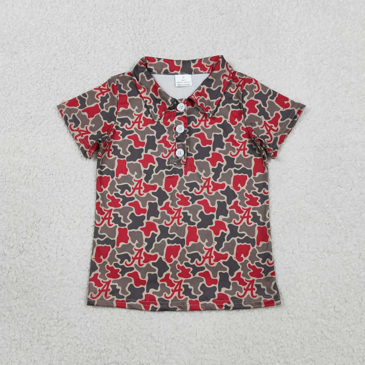 Sibling Baby Boys Short Sleeve Southern Camo Team Button Polo Shirts Top