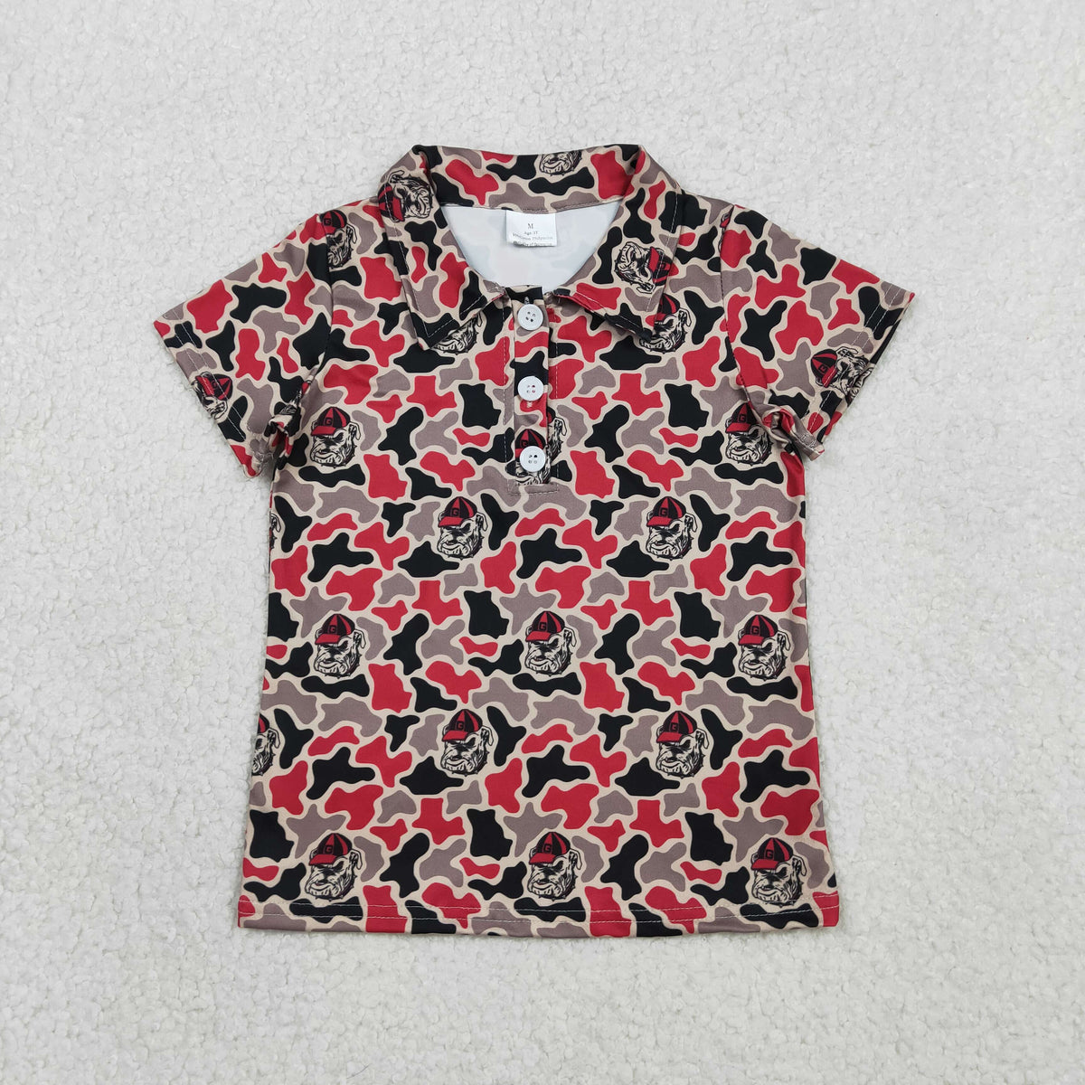 Sibling Baby Boys Short Sleeve Southern Camo Team Button Polo Shirts Top