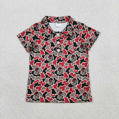 Sibling Baby Boys Short Sleeve Southern Camo Team Button Polo Shirts Top