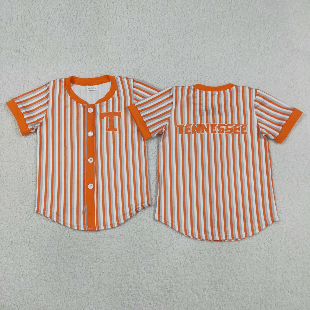 Sibling Baby Boys Short Sleeve Stripe Team Button T-shirts Top