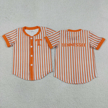 Sibling Baby Boys Short Sleeve Stripe Team Button T-shirts Top