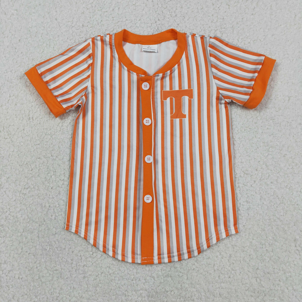 Sibling Baby Boys Short Sleeve Stripe Team Button T-shirts Top