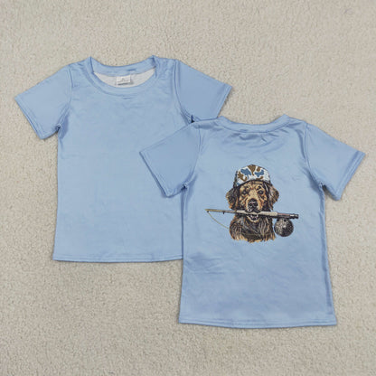 Sibling Baby Boys Short Sleeve Dogs Ducks Fishing Hunting T-shirts Tops