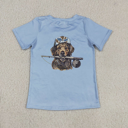 Sibling Baby Boys Short Sleeve Dogs Ducks Fishing Hunting T-shirts Tops