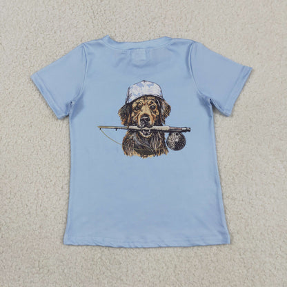 Sibling Baby Boys Short Sleeve Dogs Ducks Fishing Hunting T-shirts Tops
