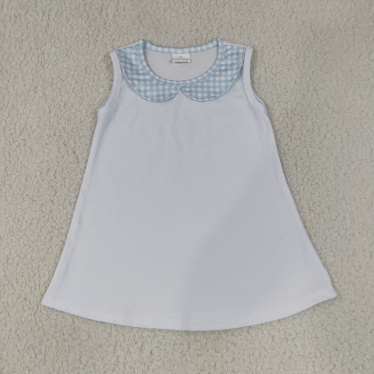 Sibling Baby Kids Sleeveless Collar Tunic Checked Bummies Clothes Sets