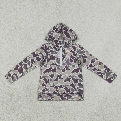 Sibling Baby Boys Long Sleeve Southern Camo Zip Pockets Hoodies Tops