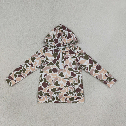 Sibling Baby Boys Long Sleeve Southern Camo Zip Pockets Hoodies Tops