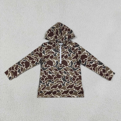 Sibling Baby Boys Long Sleeve Southern Camo Zip Pockets Hoodies Tops