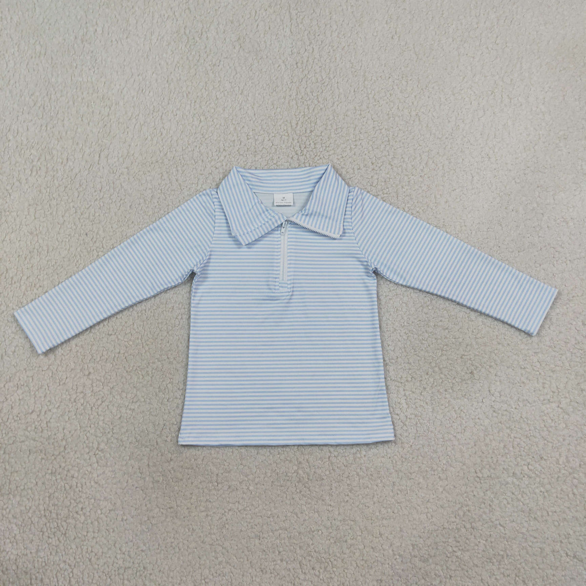 Siblings Baby Kids Long Sleeves Light Blue Stripe Zip Pullovers Top