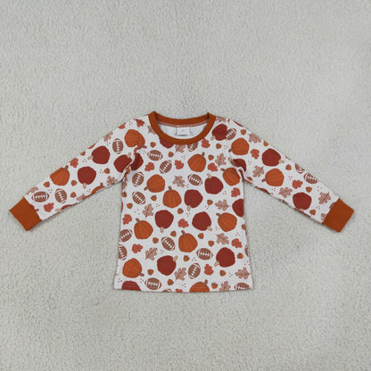Sibling Baby Boys Pumpkins Footballs Fall Jogger Clothes Set Zip Pullover Rompers