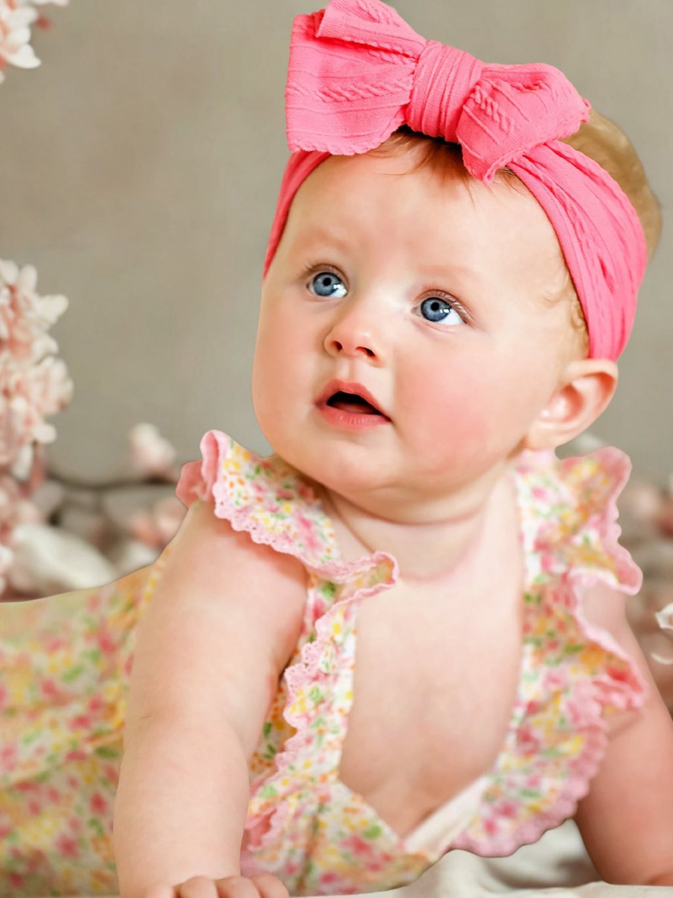 Floral Girls Smocked Ruffle Romper