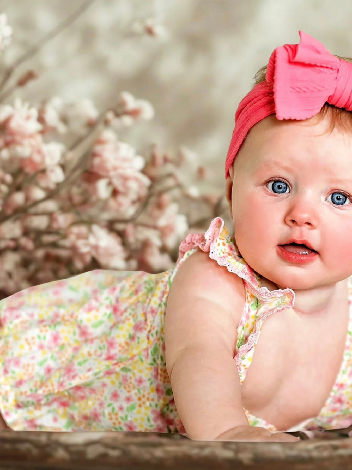 Floral Girls Smocked Ruffle Romper