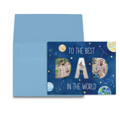 DAD Cut-Out Card – DIY Father’s Day Kit (Physical Card + Printable Template) - Space Themed