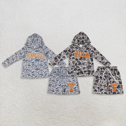 Sibling Baby Boys Camo Tennessee Vols Hoodie Pockets Short Team Clothes Sets