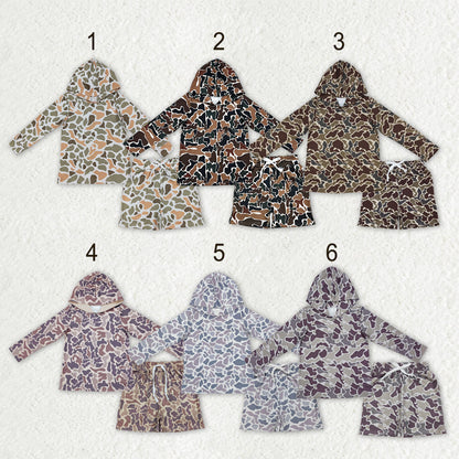 Sibling Baby Boys Long Sleeve Southern Camo Hoodie Top Pockets Shorts Clothes Sets