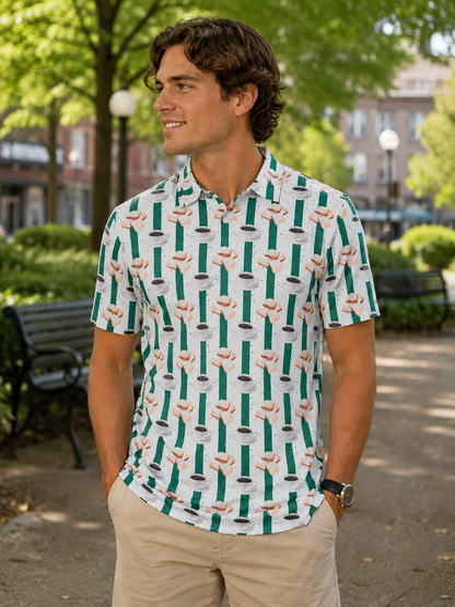 Beignet Stripe Polo Adult Shirt