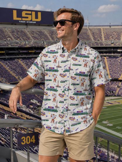 LSU Campus Button Down Shirt(officially licensed)