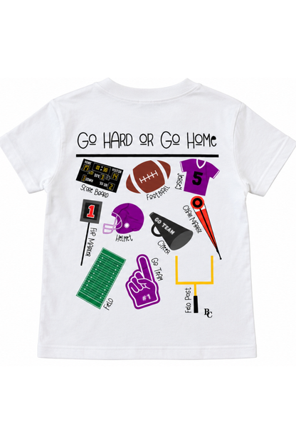 Kids' Go Hard Football Tee - Purple