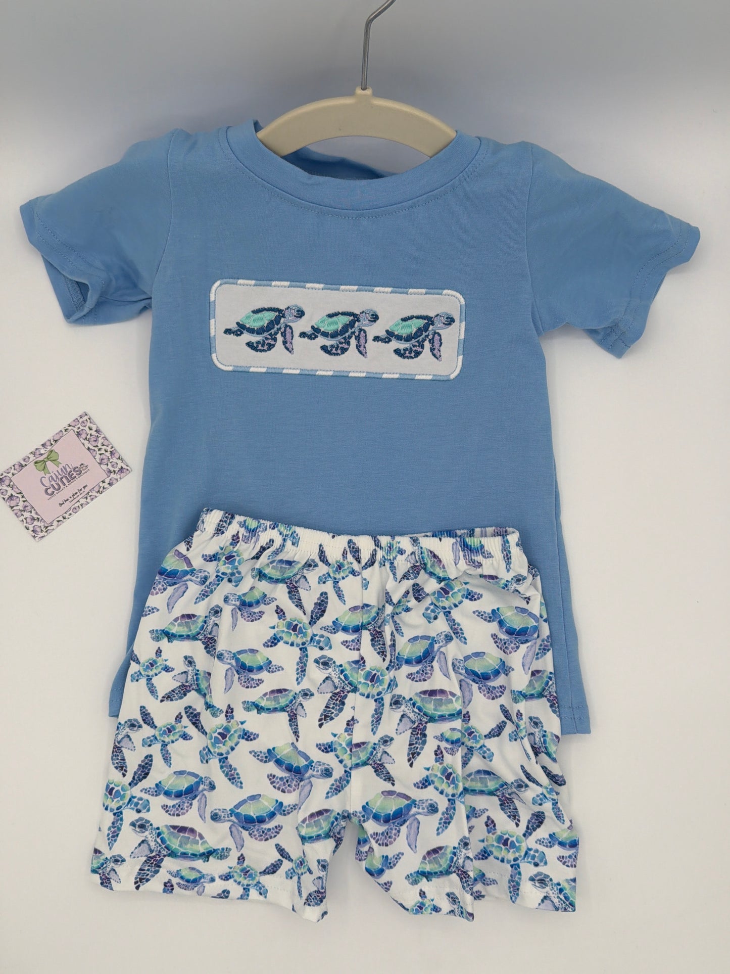 Tortoise shirt/short Set