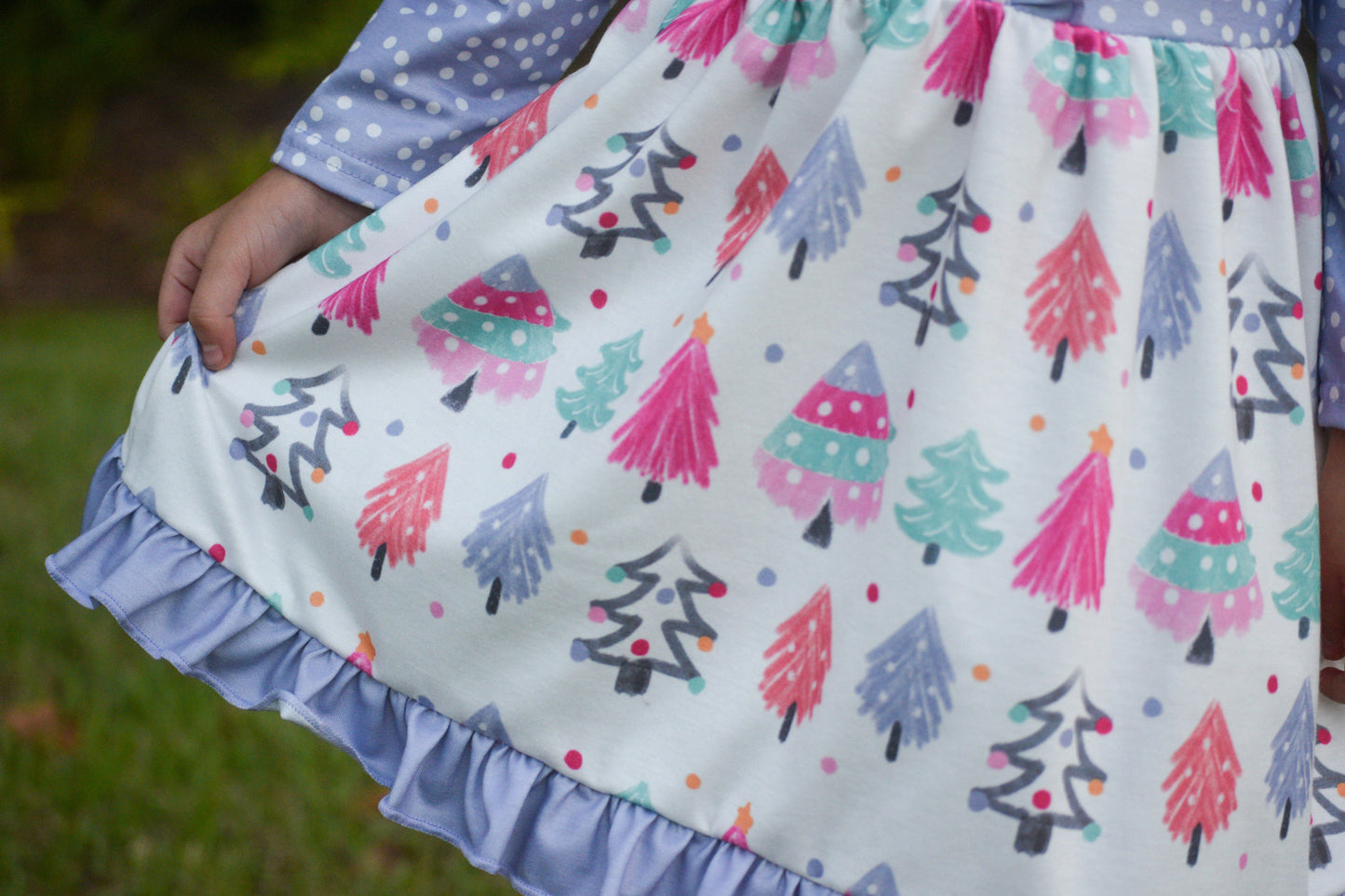 Lilac Polka Dot Christmas Tree DRESS