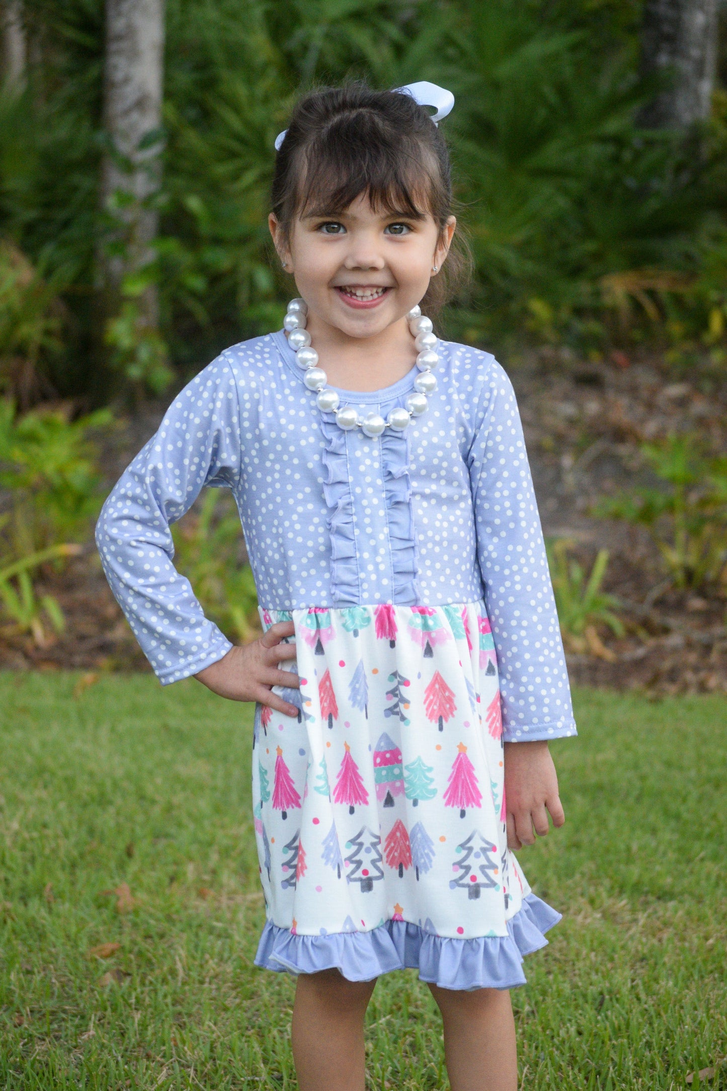 Lilac Polka Dot Christmas Tree DRESS