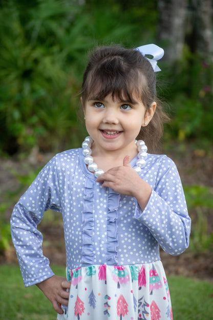 Lilac Polka Dot Christmas Tree DRESS
