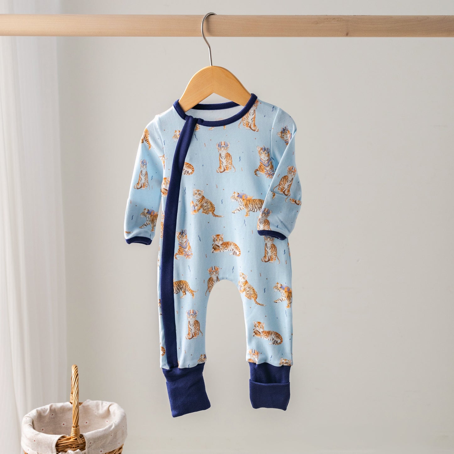 MVC: Blue Tigers Organic Cotton Kids Pajamas
