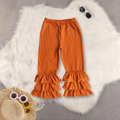 Sibling Baby Girls Triple Ruffle Cotton Pants