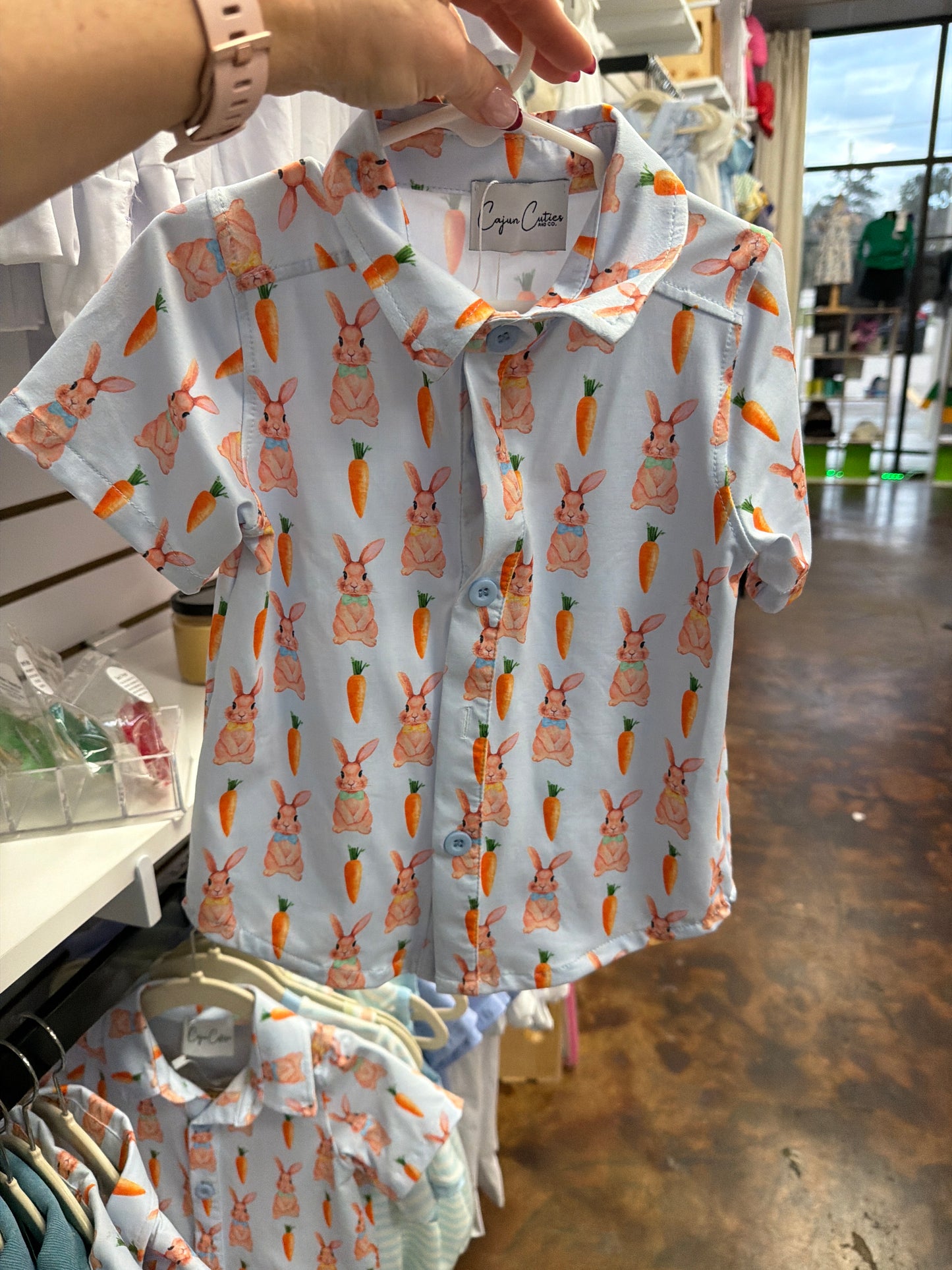 Springtime joy Easter Button Up shirt