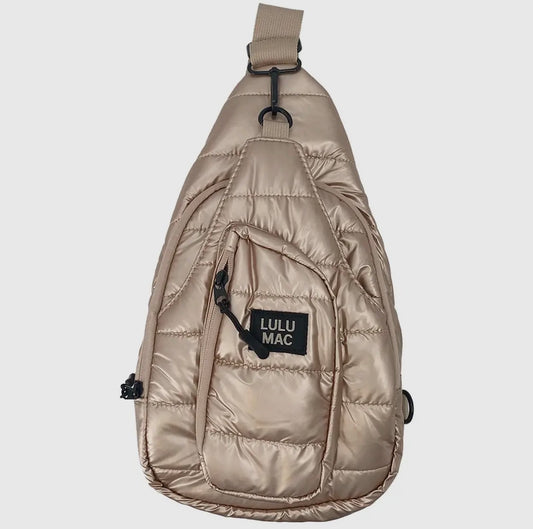 Lulu Mac Puffer Sling Bag Gold