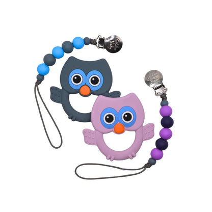 Owl Teether Set // Grey