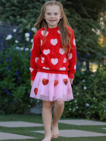 Valentine's Day Girls Pullover Sweater