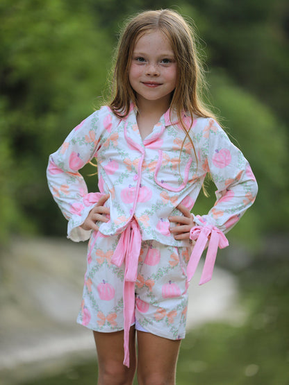 Mommy and Me Fall Thanksgiving Pumpkin  Pajama