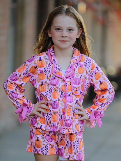 Mommy & me Halloween Pumpkin Pajama Set