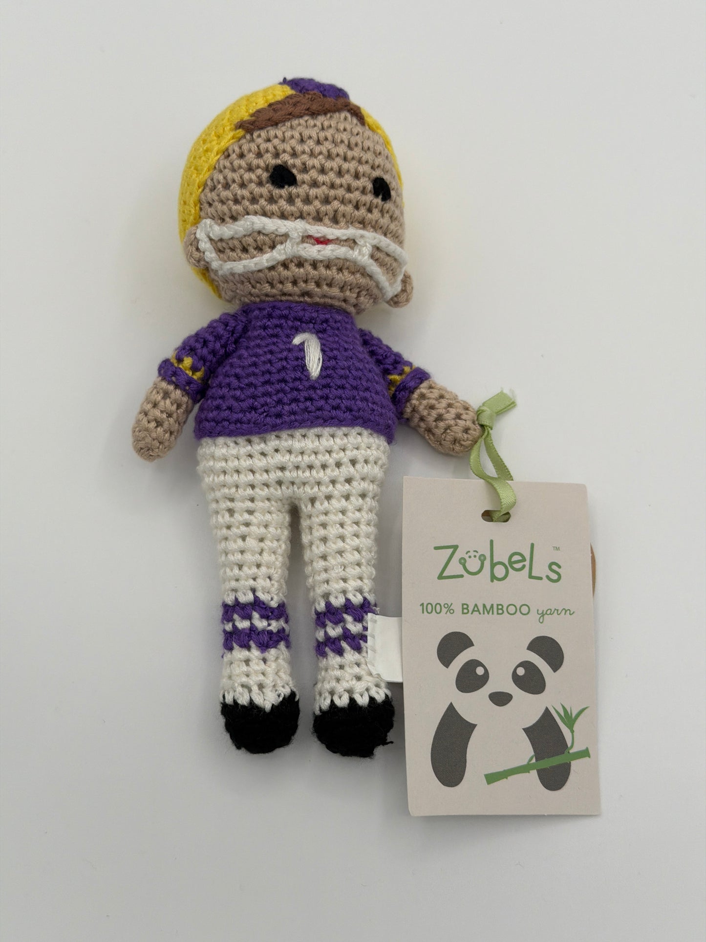 Football Player Crochet Rattle