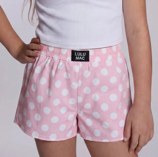 Lulu Mac Youth light pink polka dots Shorts