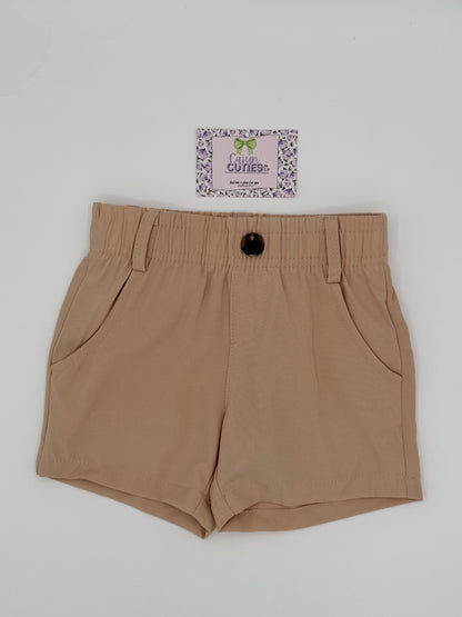 Youth Khaki Performance Shorts | Boys Golf & Athletic Shorts with Belt Loops