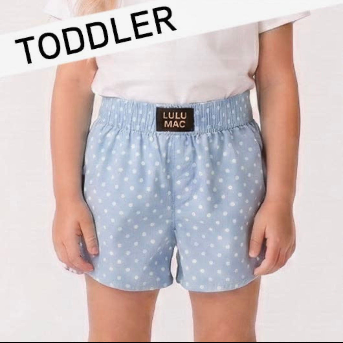 Lulu Mac Toddler light blue Mini Polka Dot Shorts | Girls Boutique Summer Shorts
