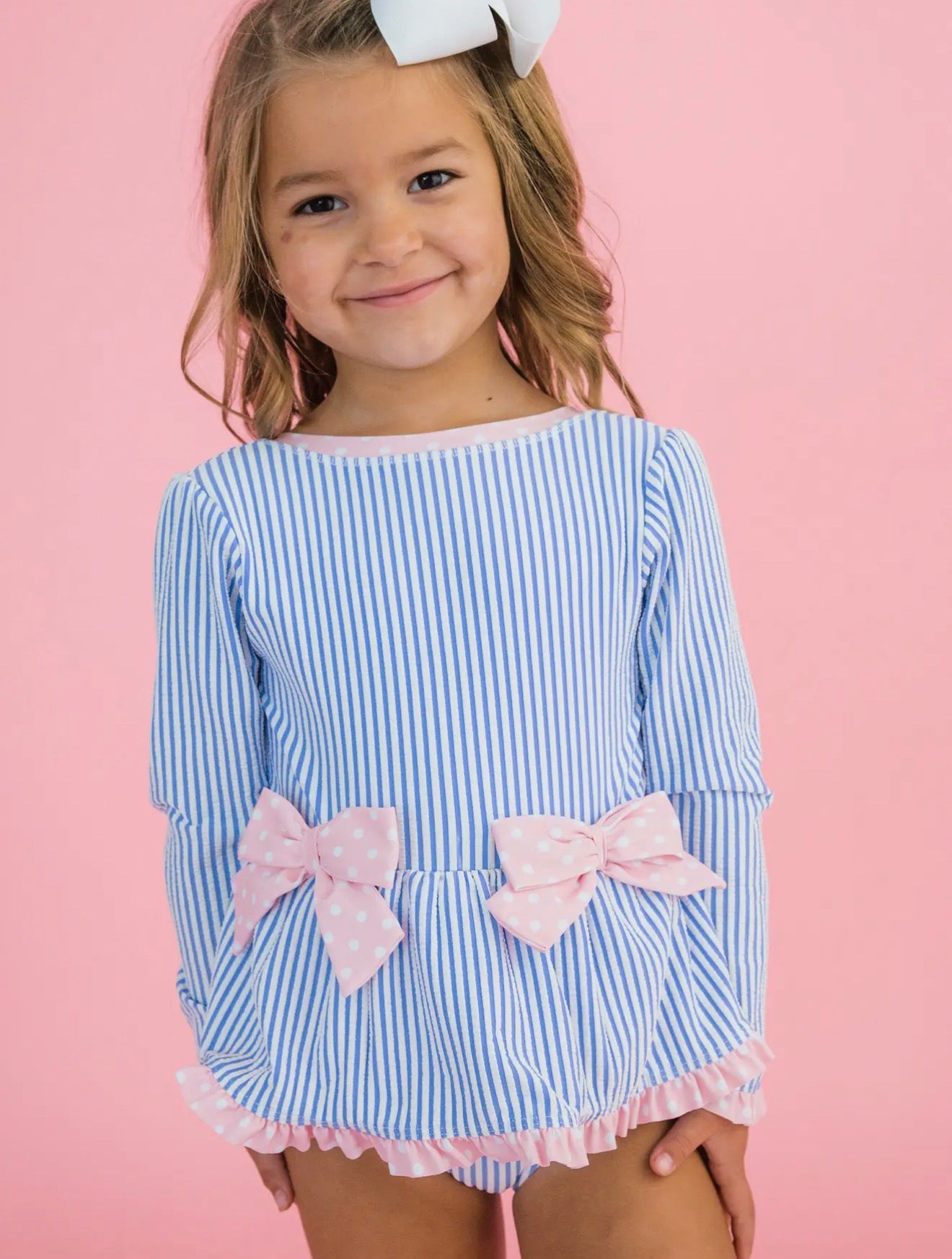 Periwinkle Blue Seersucker Swim