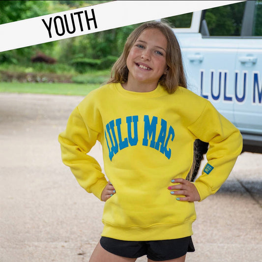 Lulu Mac Youth yellow Blue Varsity Sweatshirt